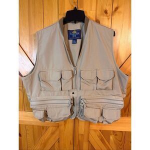 VINTAGE Thornton Bay Men’s Tan Fly Fishing Vest READ Size Medium (6350)